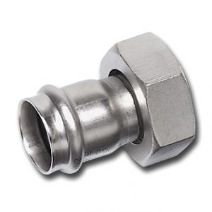 (SN) 9359mms Пресс-Муфта с накидной гайкой (гайка нерж.ст.) , нержавеющая сталь