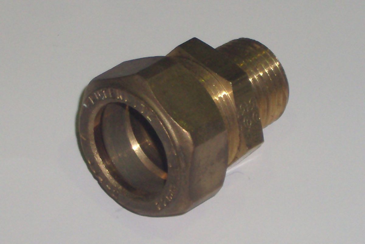 Муфта, компрессионная с НР (для медной трубы), латунь, арт.911 22 х 1/2